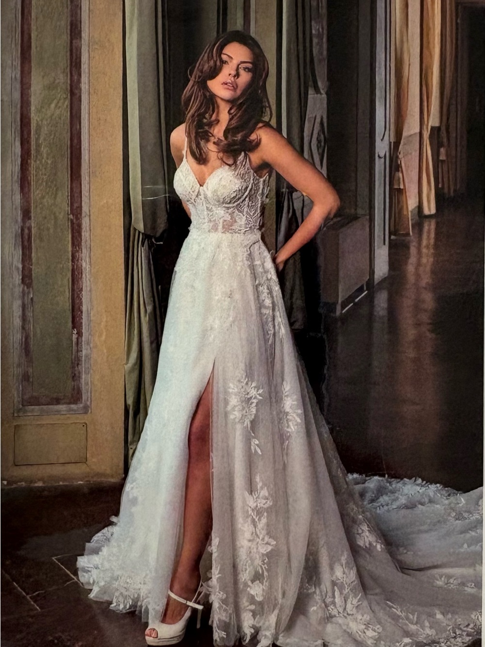 Eddy k, Josephine, size 12 iv/iv new . Ball gown with front slit
